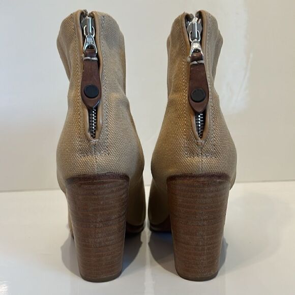 Rag & Bone Newbury Light Tan Canvas/Leather Ankle Boots Size 6.5‎ - Picture 6 of 16